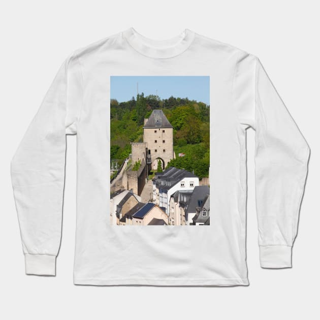 Luxembourg; City; Goal; city gate; casemates; Fortress; Dinselpuert Long Sleeve T-Shirt by Kruegerfoto